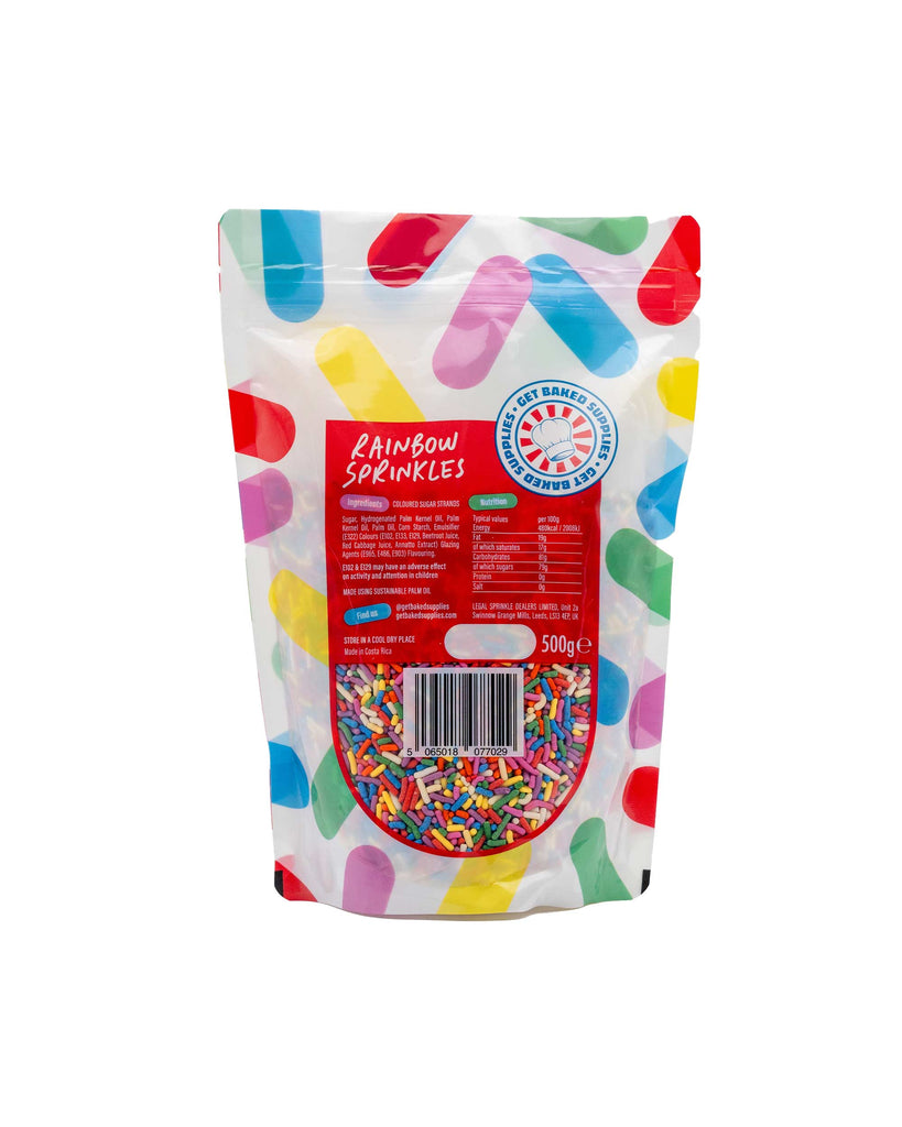 Rainbow Sprinkles: 500g Pouch