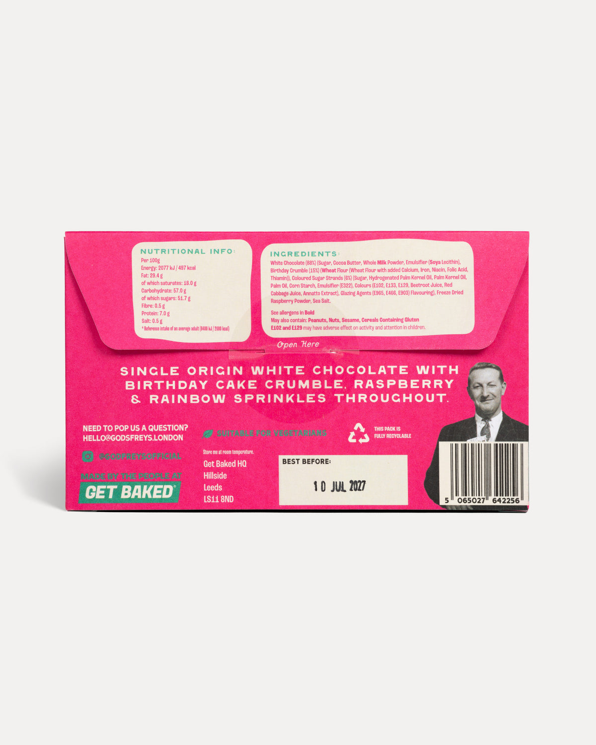 Godfrey's® Birthday Cake Chocolate Bar - August Pre-Order