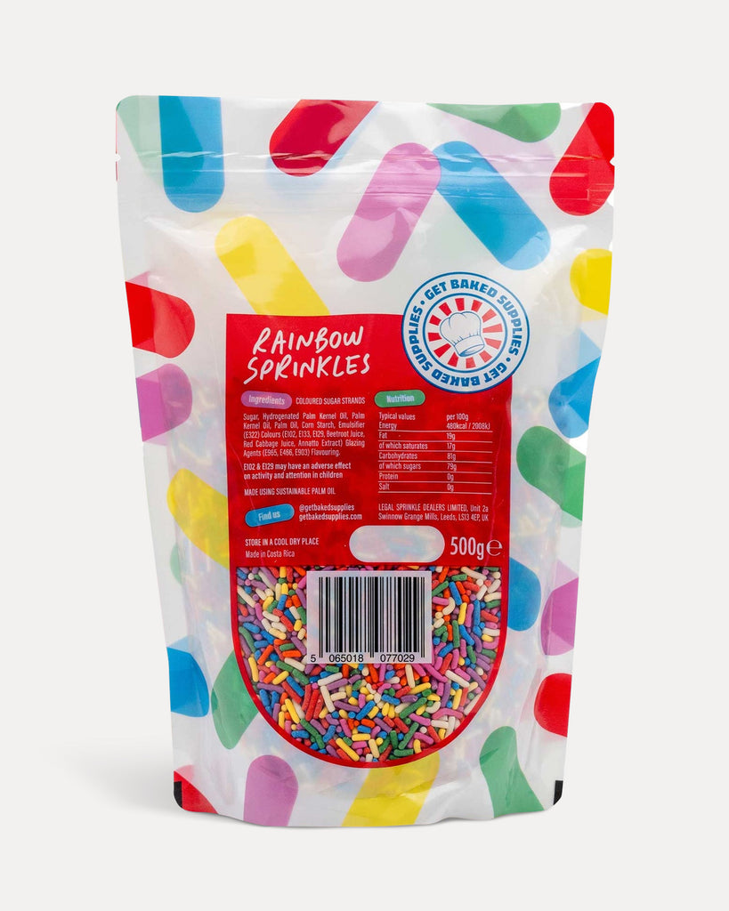 Rainbow Sprinkles: 1kg Pouch