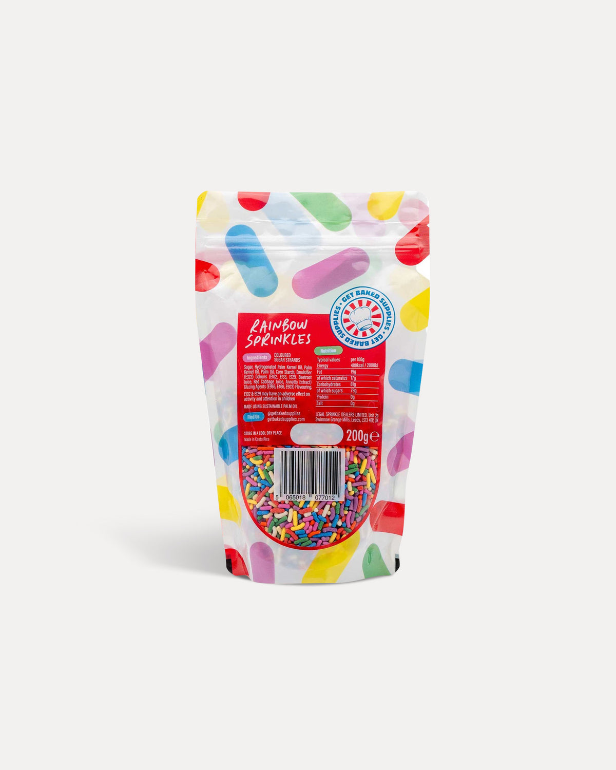 Rainbow Sprinkles: 200g Pouch