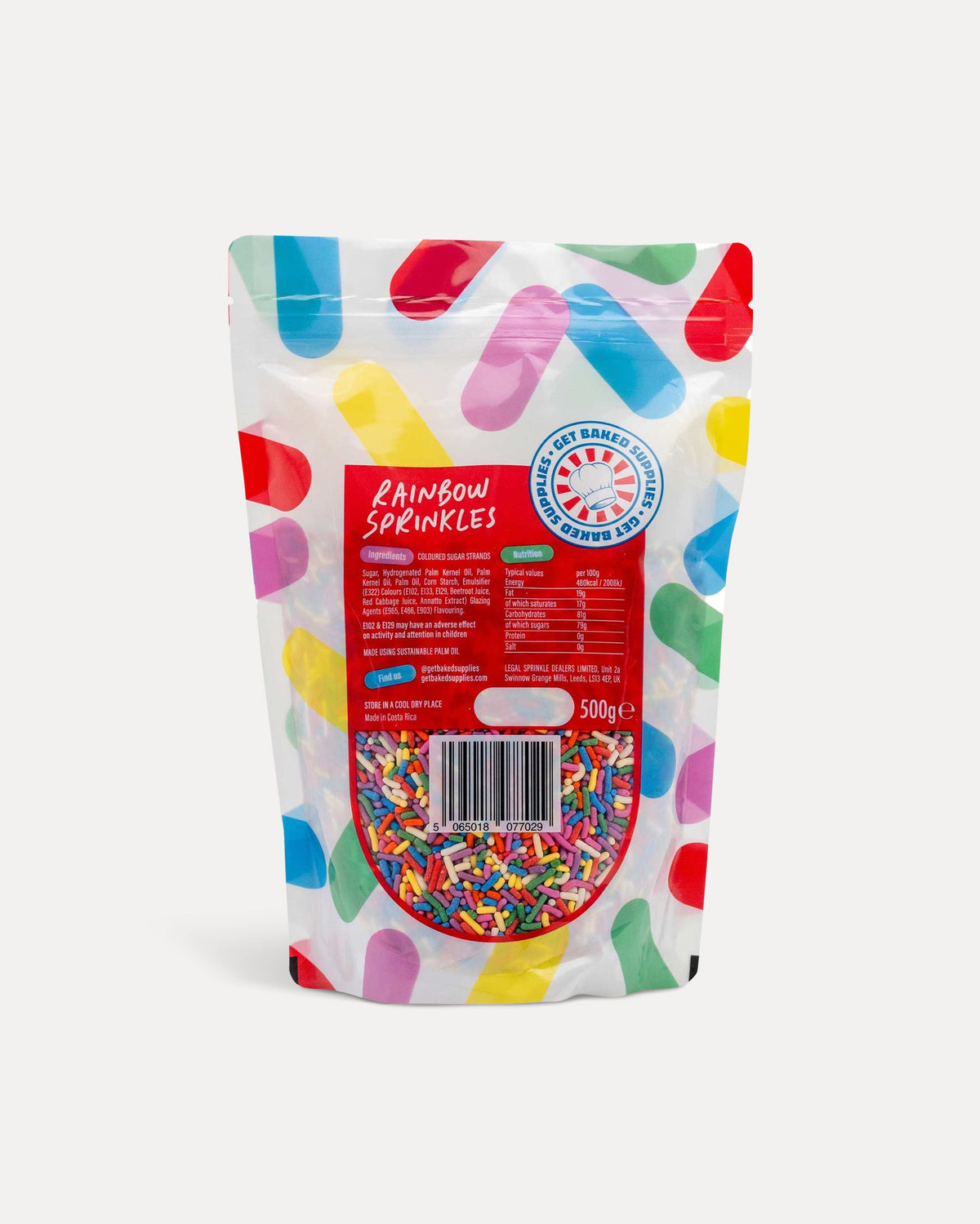 Rainbow Sprinkles: 500g Pouch